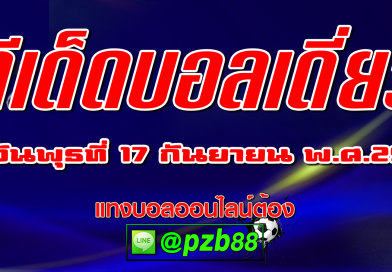 ทีเด็ดบอลเดี่ยว ทีเด็ดบอลเต็ง ประจำวันพุธที่ 17 กันยายน 2568